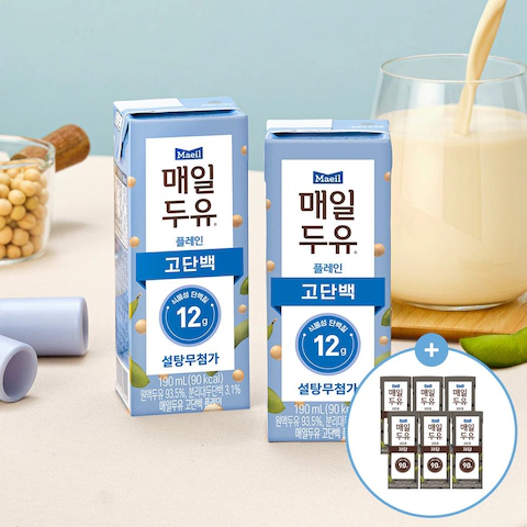 매일두유 고단백 190ml 48팩+검은콩 6팩 증정
