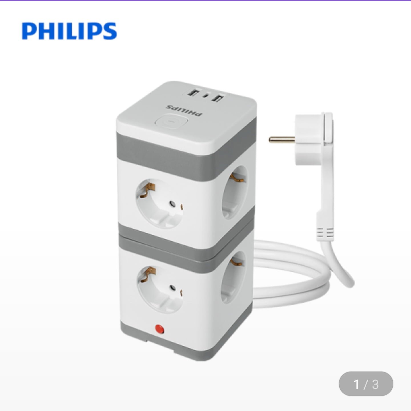 필립스 고용량 파워 타워탭 4000W 8구 USB C타입 A타입 3M 납작 콘센트