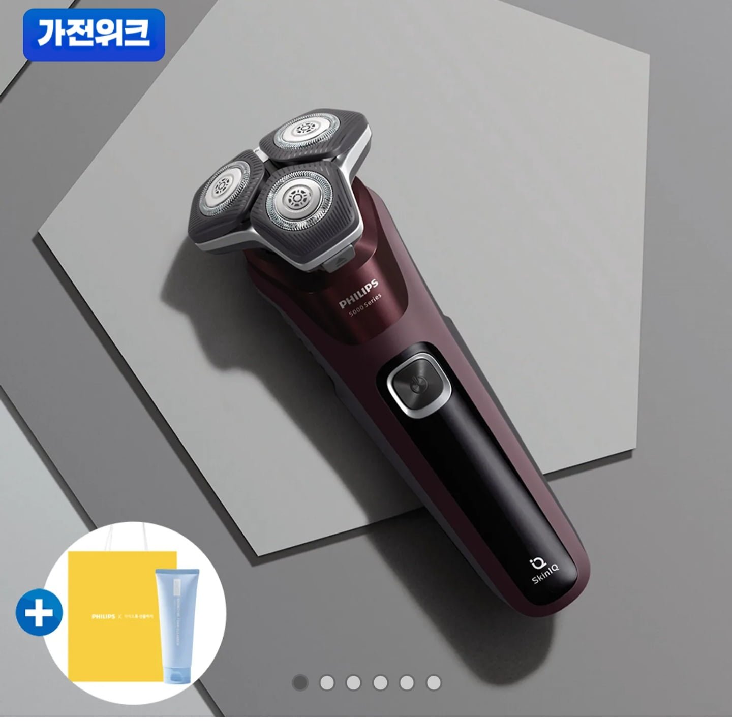 필립스 SkinIQ 5000 시리즈 전기면도기 S5881/12 버건디 레드 + 폼클렌징